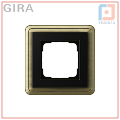0211622 khung đơn gira classix vàng đồng viền đen bronze+black