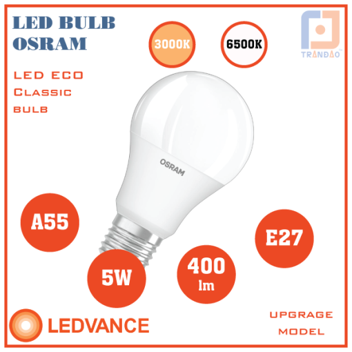 bóng led bulb classic A55 5W E27 220V Osram