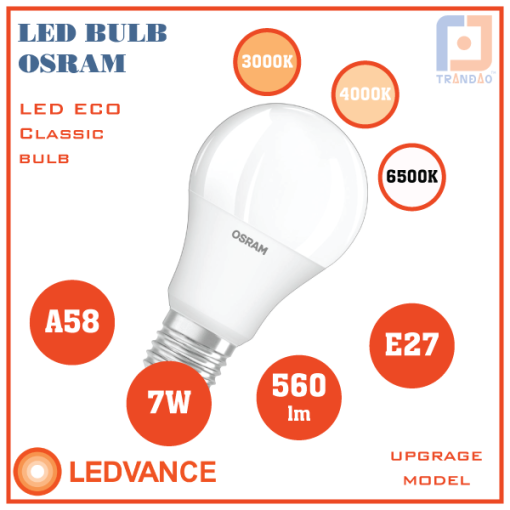 led bulb A58 7W Eco lite Osram Ledvance