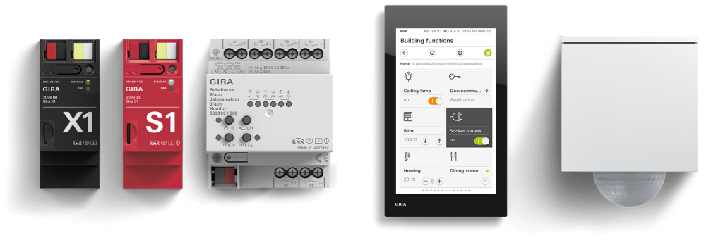 các sản phẩm cơ bản thuộc hệ thống nhà thông minh sử dụng knx của gira