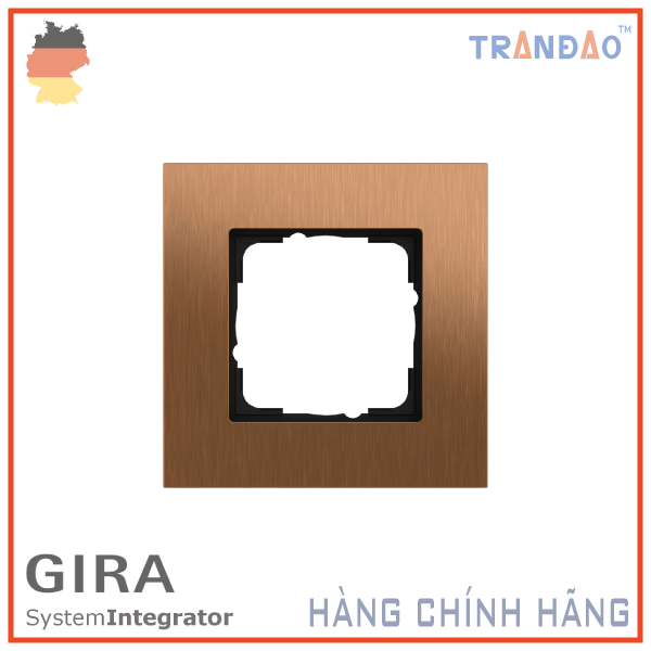 Khung Gira Esprit Bronze 1-gang 021138 với lớp phủ PVD màu đồng.