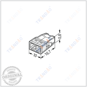 đầu nối dây cứng 2.5mm2 wago 2273-202 có kích thước nhỏ gọn phù hợp với mọi không gian