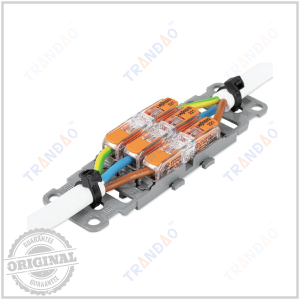 Giá đỡ dây WAGO 221 giúp giảm tải căng dây, bảo vệ kết nối điện.