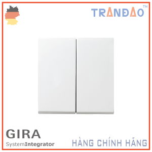 Nắp che công tắc đôi Gira màu trắng bóng 029503, thiết kế hiện đại, chất liệu cao cấp.