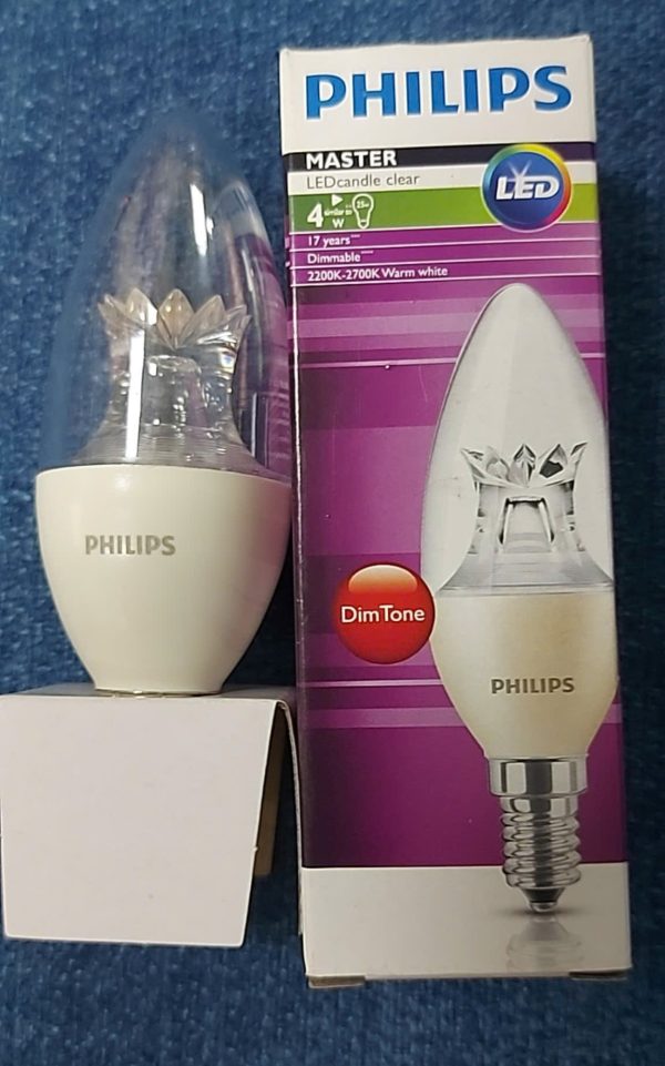 Bóng đèn LED nến 4-25W E14 Philips dimmable, thiết kế tinh tế, ánh sáng ấm áp