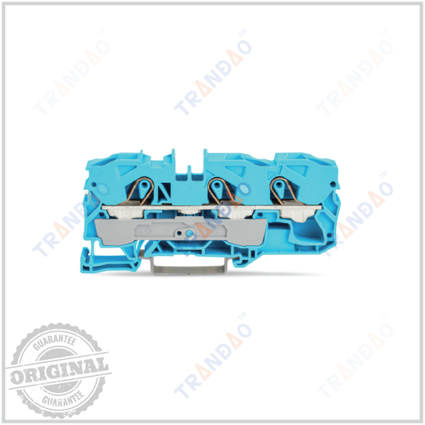 khối đầu nối thanh ray wago 2010-1304 màu xanh dương chính hãng. Đầu nối 3 dây 10mm2