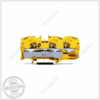 khối đấu nối thanh ray wago 2010-1306 màu vàng chính hãng, đấu nối 3 dây dẫn 10mm2